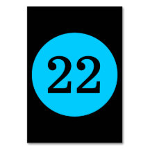 Bordsnumret Black and Aqua Blue Circle