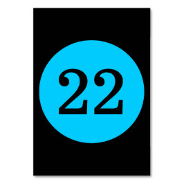 Bordsnumret Black and Aqua Blue Circle Bordsnummer