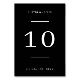 Bordsnumret Black Bröllop Bordsnummer