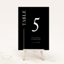 Bordsnumret Black Clean Line Bröllop