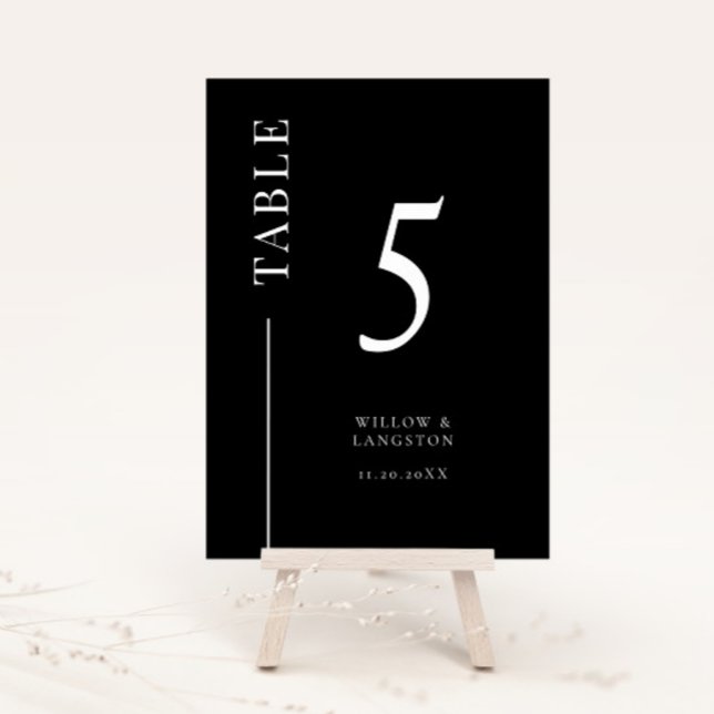 Bordsnumret Black Clean Line Bröllop Bordsnummer (Skapare uppladdad)