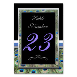 Bordsnumret Black och Silver Peacock Bordsnummer