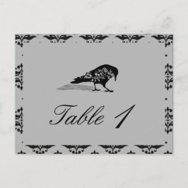 Bordsnumret Black Raven Gothic Ram Bröllop Vykort
