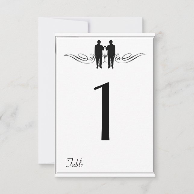 Bordsnumret Black White Elegance Groom Bröllop Inbjudningar (Framsida)