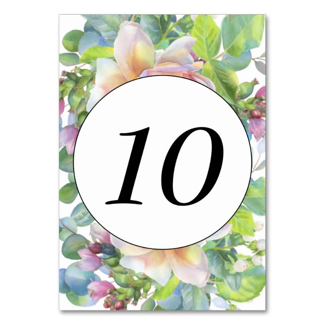 Bordsnumret blommigt bordsnummer (Framsidan)