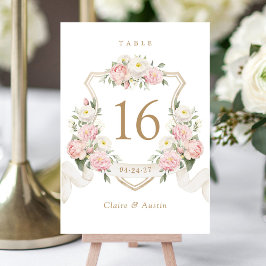 Bordsnumret blommigt Elegant  Ro Vapensköld Bordsnummer