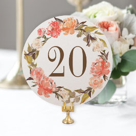 Bordsnumret blommigt Watercolor Fall Wedding Inbjudningar
