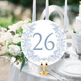 Bordsnumret Blue Bohemian Blommigt Winter Wedding Inbjudningar