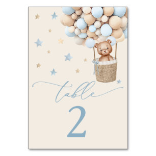 Bordsnumret Blue Boy Nalle Baby Shower Bordsnummer