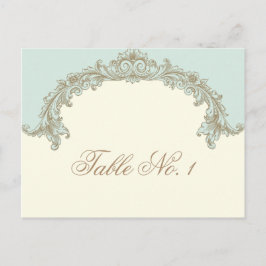 Bordsnumret Blue Guld Cream Vintage Ram Vykort