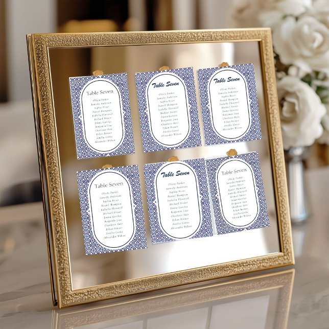 Bordsnumret Blue Mexican Talavera Spanska Bröllop Inbjudningar (Skapare uppladdad)