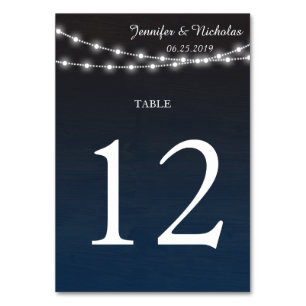 Bordsnumret Blue Ombre i Ljus Wedding Reception Bordsnummer
