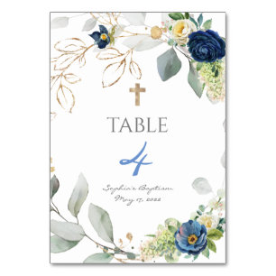 Bordsnumret Blue ro boy Baptism Bordsnummer