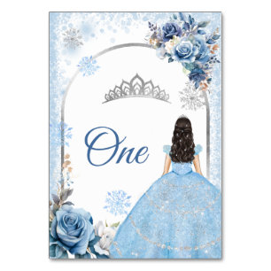 Bordsnumret Blue Winter Snowflake Mis Quince Bordsnummer