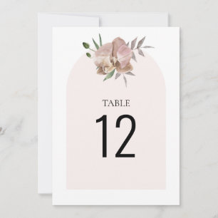 Bordsnumret Boho Arch Dusty Orchid Blommigt Bröllo