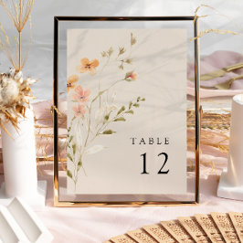 Bordsnumret Boho Blommigt Bröllop Inbjudningar