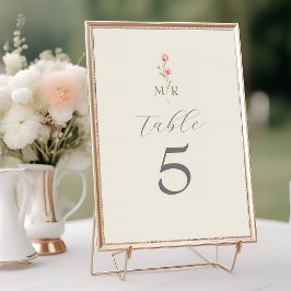 Bordsnumret Boho Chic Wildblomme Bröllop Bordsnummer