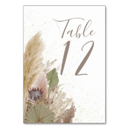 BORDSNUMRET BOHO PAMPAS GRASS WATERCOLOR BORDSNUMMER