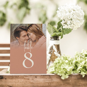 Bordsnumret Boho Photo Overlay Terracotta Cream