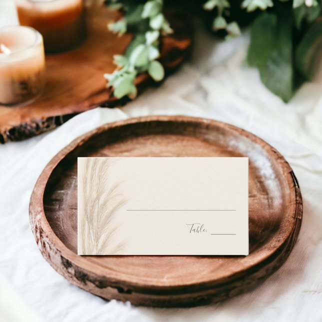 Bordsnumret Boho sommarpampas (gräs) Placeringskort (Boho summer pampas grass watercolor table number place card)