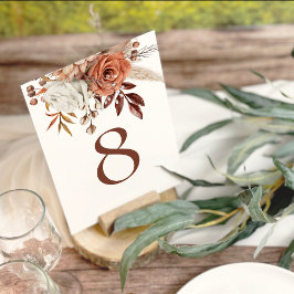 Bordsnumret Boho Terracotta Autumn Blommigts