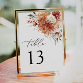 Bordsnumret Boho Terracotta Dahlia Ro Bröllop