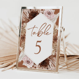 Bordsnumret Boho Terracotta Fall Wedding Bordsnummer