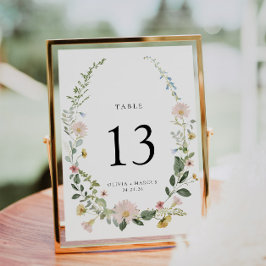 Bordsnumret Boho Vår WildblomGarden Wedding