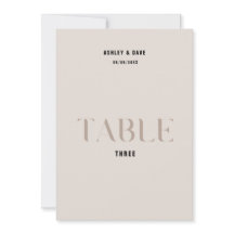 Bordsnumret bord 3, djärvt Beige Bröllop