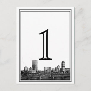 Bordsnumret Boston Destination Wedding Vykort