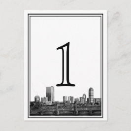 Bordsnumret Boston Destination Wedding Vykort