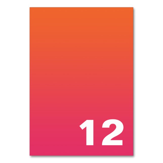 Bordsnumret Bright Ombre Bordsnummer (Framsidan)