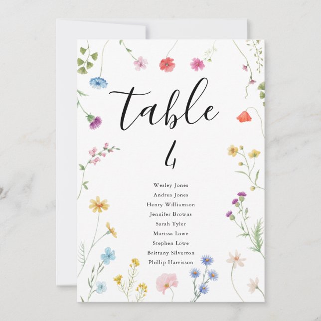 Bordsnumret Bröllop i den rumänska botaniska Wildb Julkort (Framsida)