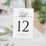 Bordsnumret Bröllop i Elegant Calligraphy Bordsnummer<br><div class="desc">Bordsnummer i Luxury Elegant Calligraphy Bröllop (Black & White) - bordsnumren i elegant bröllop har ett kalligrafiskt skript för elegant. Byt namn och lägg till en enskild i kundvagnen.</div>