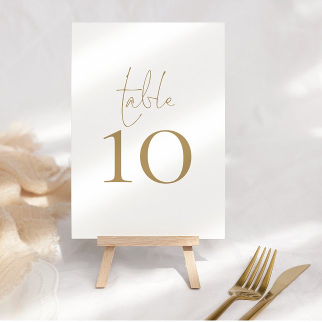 BORDSNUMRET BRÖLLOP i ELEGANT GULD Bordsnummer (Elegant table number. Add each number to your cart individually)