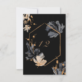 BORDSNUMRET BRÖLLOP i EXKLUSIV BLOMMIGT OSA Kort