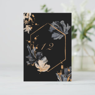 BORDSNUMRET BRÖLLOP i EXKLUSIV BLOMMIGT OSA Kort
