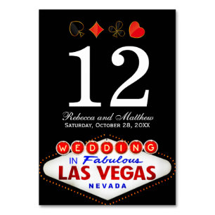 Bordsnumret bröllop i Fabulous Las Vegas Bordsnummer