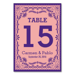 Bordsnumret bröllop i Papel Picado Design Bordsnummer