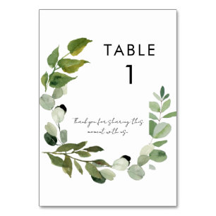 Bordsnumret bröllop Simple Foliage Anpassningsbar Bordsnummer