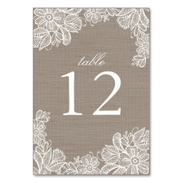 Bordsnumret Burlap och Snöre Bröllop Bordsnummer
