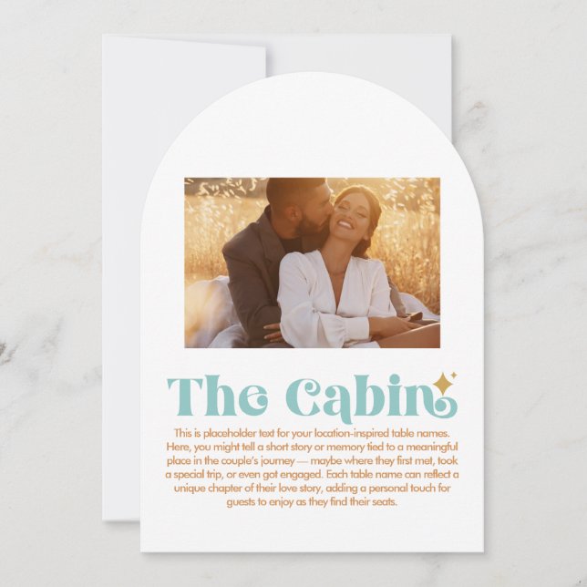 Bordsnumret Cabin Inbjudningar (Framsida)