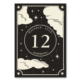 Bordsnumret Celestial Boho Tarot Fortune Bröllop Bordsnummer