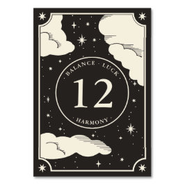 Bordsnumret Celestial Boho Tarot Fortune Bröllop Bordsnummer