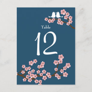 Bordsnumret Cherry Blommar Bröllop (flottan) Vykort