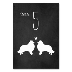 Bordsnumret Collie Silhouettes Wedding Reception Bordsnummer