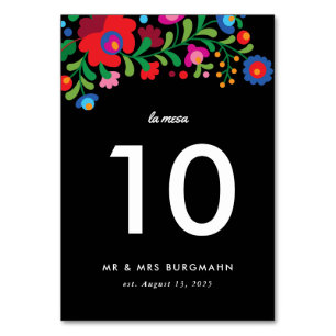 Bordsnumret Colorful Mexican Embroidery Anpassning Bordsnummer