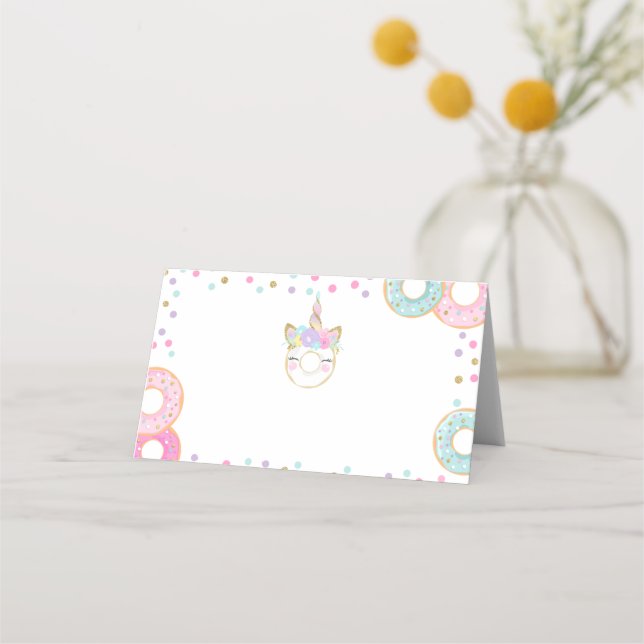 Bordsnumret Donut på födelsedagsstället Placeringskort (Framsida)