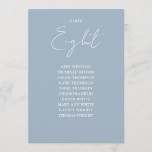 Bordsnumret Dusty Blue Modern Seation Chart Inbjudningar