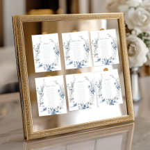 Bordsnumret Dusty Blue Wildblombloom Bröllop